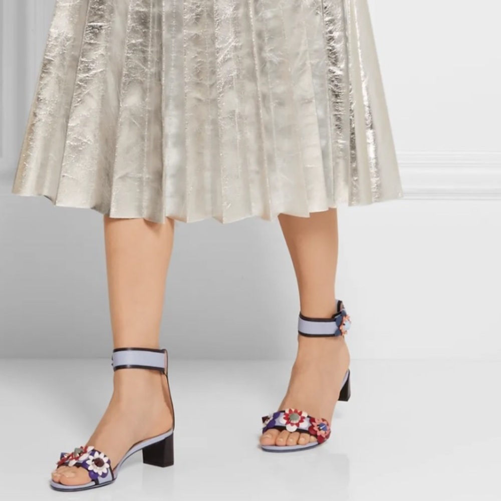Gorgeous✨FENDI 🌼Flowerland 🌼Colorblock Leather Sandals - Picture 7 of 11